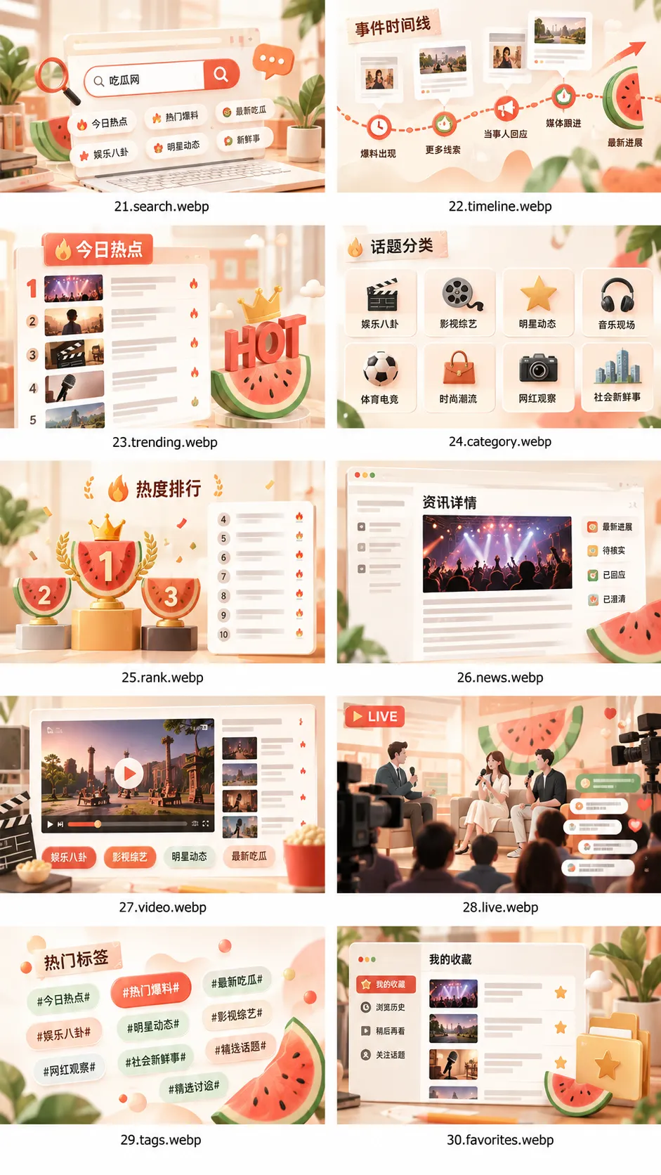 吃瓜 APP 热门爆料频道界面